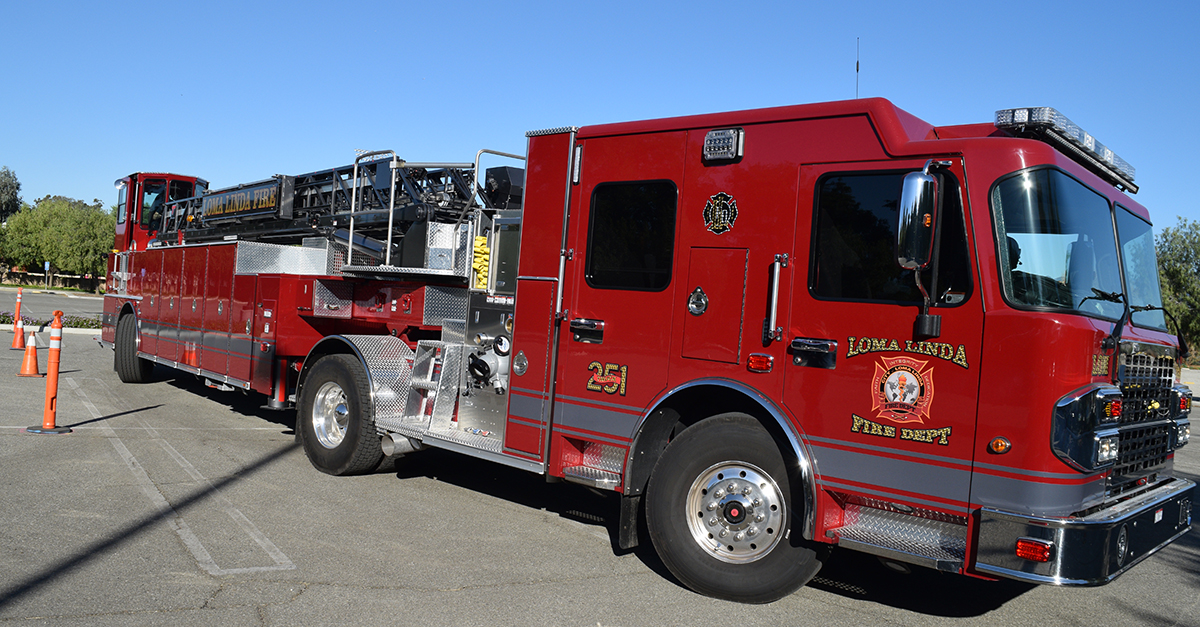 Loma Linda Fire Department's new tiller truck
