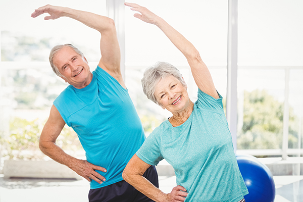 Couple stretching