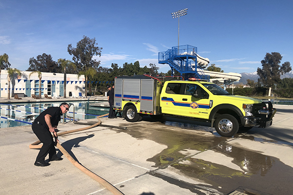 Setting up the pumps and hoses