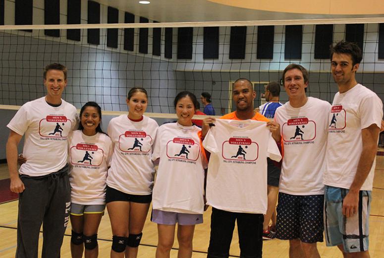 group photo of co-ed volleyball team