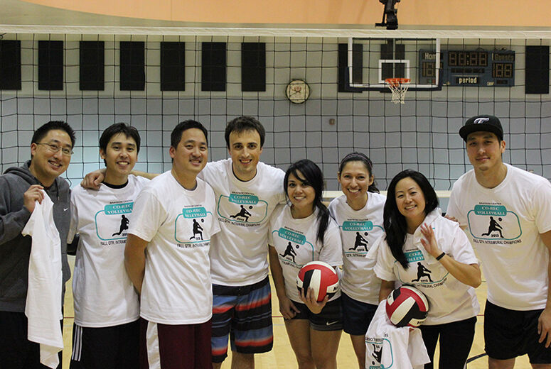 group photo of co-ed volleyball team