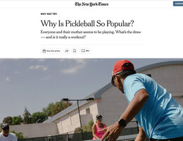 Pickleball article in the New York Times
